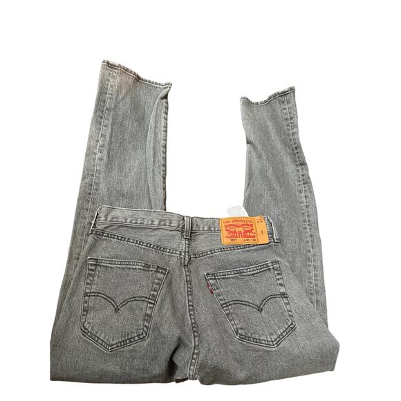 Levis 501 Jeans Men 30X30 Gray Denim Button Fly Straight Leg Classic 100% Cotton - Picture 2 of 4